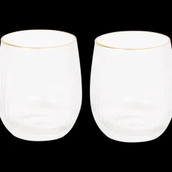 Drinkglazen met gouden rand 2 Stuks | Action NL* Clearance