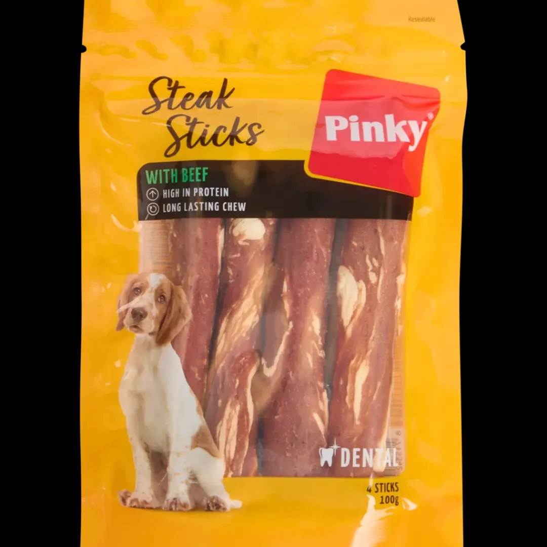 Pinky Steak Sticks hondensnacks | Action NL* Online